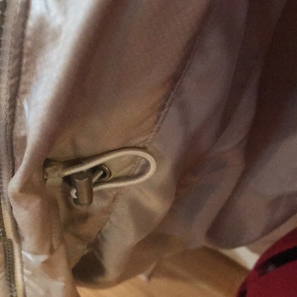 Talbots long  down winter jacket in tan size M zips and snaps closed - Picture 5 of 7